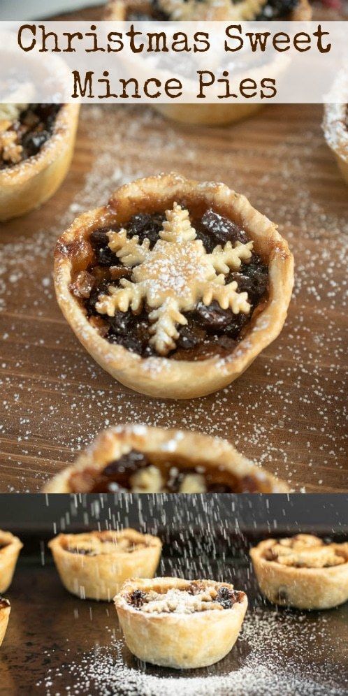 mini christmas sweet mince pies on a wooden table