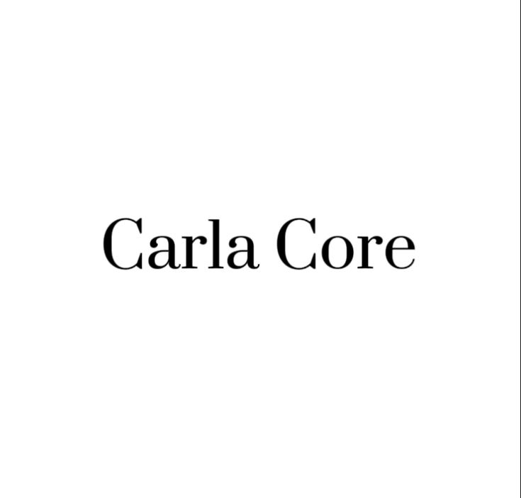 the words carla core are in black and white letters on a white background,