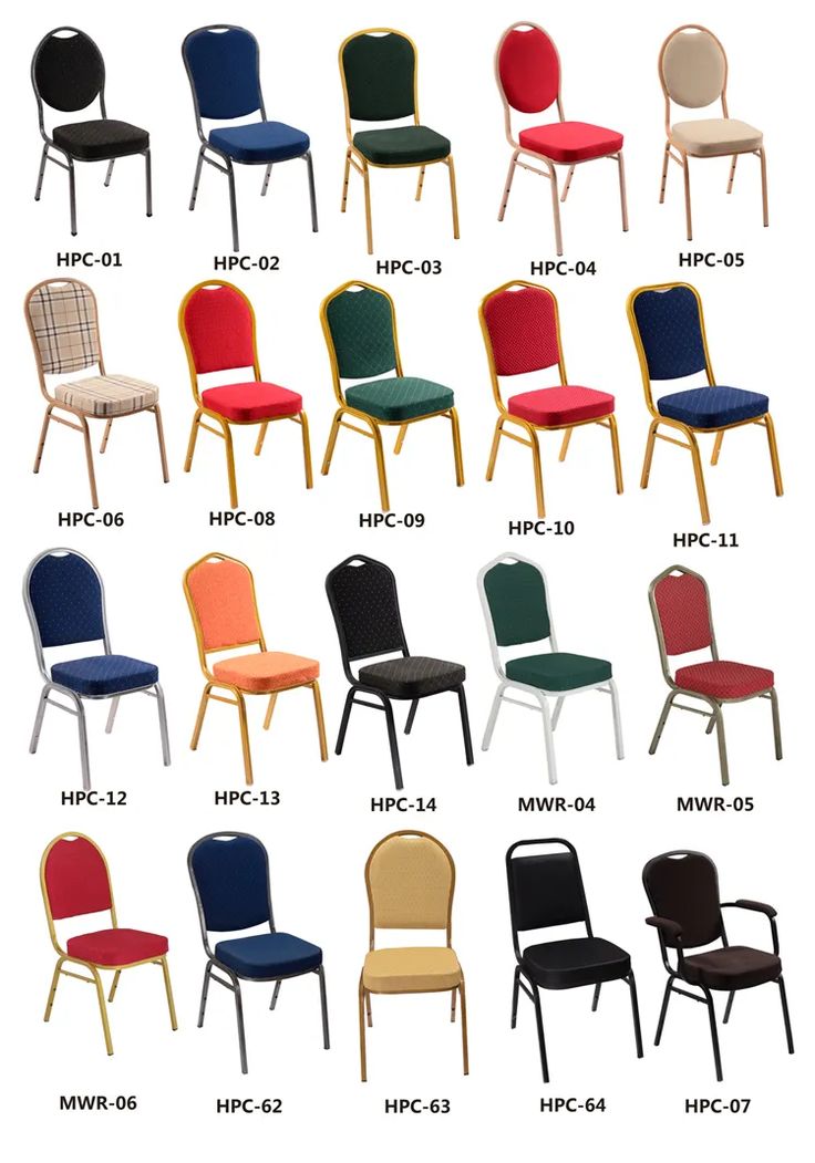 various chairs with different colors and sizes