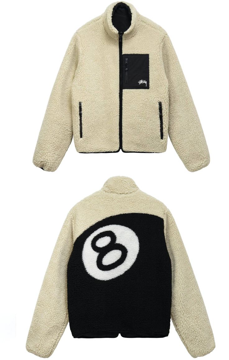 Stussy Sherpa Jacket, Stussy Jacket Outfit, Stussy Fleece Jacket, Stussy 8 Ball Sherpa, Stussy 8 Ball Fleece, 8 Ball Fleece, Stussy Fleece, 8 Ball Design, Stussy Jacket