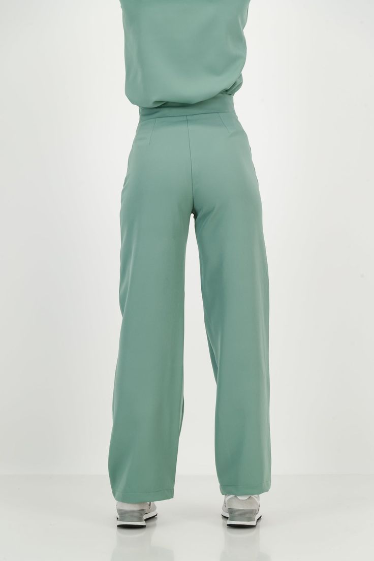 Versatile Solid Straight Leg Dress Pants, Versatile Straight Leg Dress Pants, Full Length Culottes For Work, Modern Wide Leg Bottoms With Elastic Waistband, Versatile High Waist Culottes For Workwear, Office Wide Leg Relaxed Fit Pants, Relaxed Fit Wide Leg Office Pants, Tailored Wide-leg Versatile Pants, Tailored Versatile Wide-leg Pants