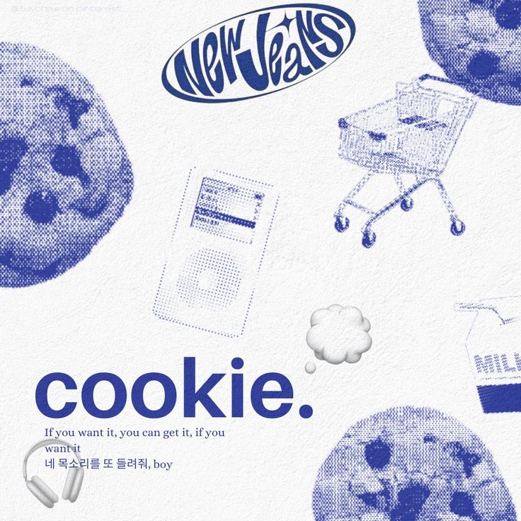 an advertisement for cookies with images of blueberries, milkshakes and ice cream