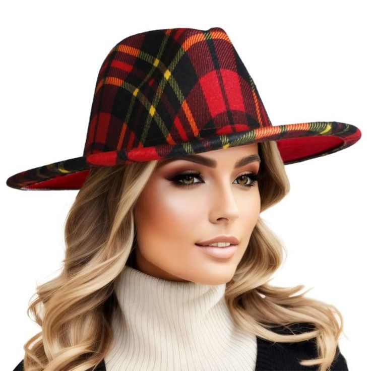 Nwt Fabulously Cuic Red And Black Buffalo Plaid Print Brushed Felt Fedora Hat. One Size Fits Most Has An . Adjustable Ribbon Interior. 100% Polyester. 13 Inches In Diameter. 2.5 Inches Brim. 22 Inches Interior Circumference. 5 Inches Tall. Fashion Accessories, Hats, Fedora, Ribbon Tie, Fashion, Fall, Felt, Plaid, Print, Casual, Chic, Casual, Classic, Everyday, Polyester, Women Winter, Summer, Fall Fedora , Summer Hat, Spring Fedora Buffalo Print Hat Red Flat Brim Hat For Fall, Red Short Brim Hat For Fall, Red Fedora With Short Brim For Fall, Casual Red Winter Fedora, Casual Plaid Hat For Fall, Red Wide Brim Hat For Fall, Red Curved Brim Fedora For Fall, Red Fedora With Curved Brim For Fall, Red Wide Brim Fedora For Fall