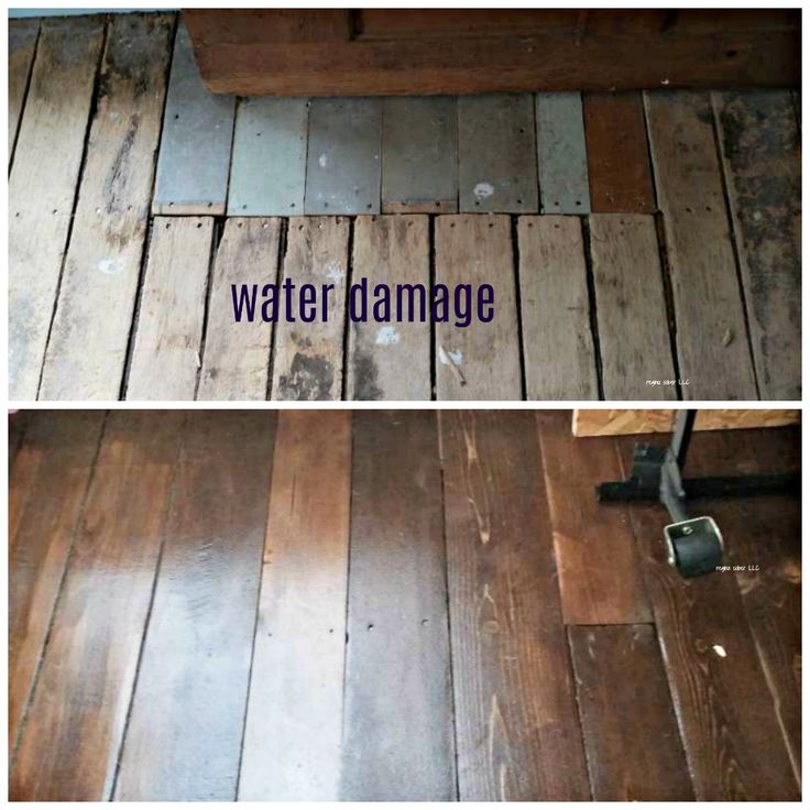 wood flooring that has been cleaned and sealed with water damage from the cleaning process