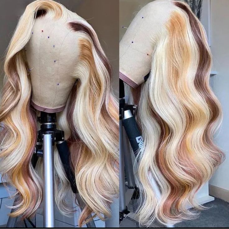 Brazilian Blonde Ombr Hd Lace Front Body Wave Wig. 28” High-Quality Human Hair Material Ensures Softness, Durability, And The Ability To Withstand Heat Styling. 180 Density Brazilian Highlight Blonde Colored Simulation Human Hair Wig, Providing A Luxurious And Realistic Look With Natural-Looking Highlights. Send Me A Reasonable Offer Highlight Blonde, Beyonce Hair, Highlight Wig, Hair Highlight, Full Lace Front Wigs, Blonde Highlight, Remy Hair Wigs, Afro Wigs, Blonde Hair With Highlights