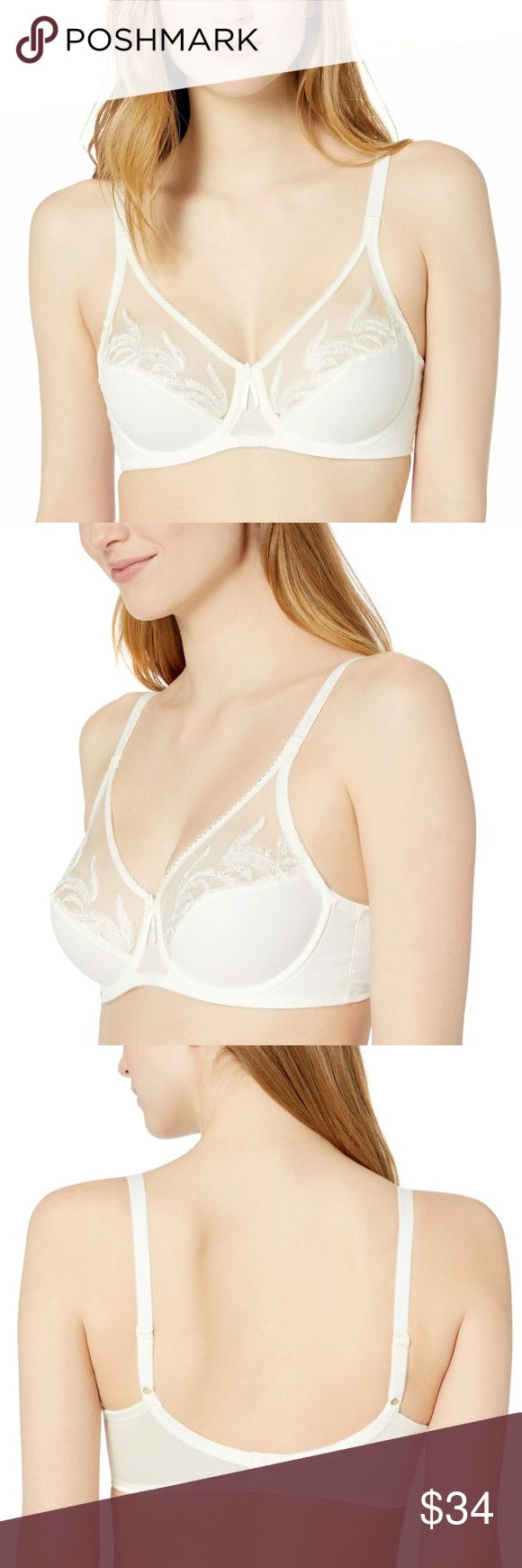 Wacoal Women's Feather Embroidery Underwire 34DDD NWT  34DDD 3 Column 3 Row Hook and Eye Closure  Full Coverage Wacoal Intimates & Sleepwear Bras Elegant Padded Bra For Spring, Elegant Spring Bra With Delicate Lace, Spring Wedding Underwire Bra, Feather Embroidery, Hook And Eye, Embroidery Hoop, Women's Intimates, The Row, Lingerie