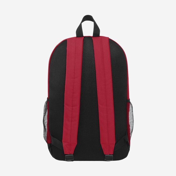 Oh. Em. Bungee. Say hey to the best way to rep the team wherever you go. It's the Arizona Cardinals Big Logo Bungee Backpack. Features All-over team-colored design so you can rep the team in style Team logo displays on front, in case there were any doubts where your allegiances lie Wordmark team name display on top for a little extra team spirit Two dedicated full-zip pockets so you have plenty of room to carry all that fandom Bungee cords in front for even more carrying power Side mesh pockets Sporty Standard Backpack For College, Functional Standard Backpack For Sports Events, Sporty Standard Backpack For Sports Events, Sporty Backpack For College, Back To School, Sporty Backpack For College And Back To School, Sporty Backpack For Sports Events, Sporty Backpack For Back To School And Sports Events, School Spirit Travel Backpack, School Spirit Backpack For Everyday Use