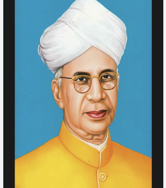 a painting of a man with glasses and a white turban on his head