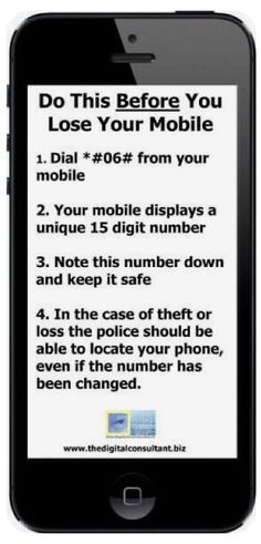 an iphone with the text do this before you lose your mobile