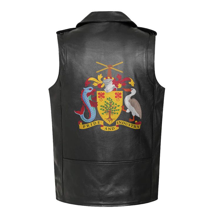 Barbados Leather Sleeveless Biker Jacket Fitted Sleeveless Biker Jacket For Biker Events, Fitted Sleeveless Biker Jacket For Events, Biker Style Vest Outerwear For Biker Events, Biker Style Vest For Biker Events, Sleeveless Biker Jacket For Fall Events, Moto Style Sleeveless Vest For Streetwear, Moto Sleeveless Vest For Streetwear, Winter Biker Sleeveless Vest, Sleeveless Vest Biker Jacket For Fall