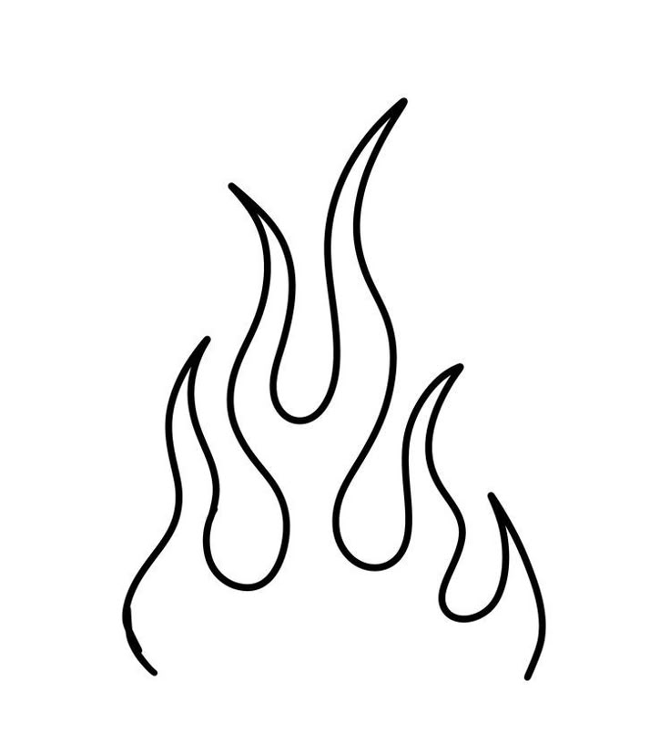 a black and white drawing of some kind of fire or flame on a white background