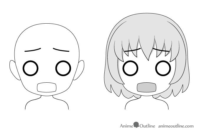 Anime Scared Expression, Scared Chibi Face, Scared Anime Face, Scared Face Drawing, Human Face Drawing, Base Anime, Facial Expressions Drawing, Dibujos Anime Chibi, Chibi Body