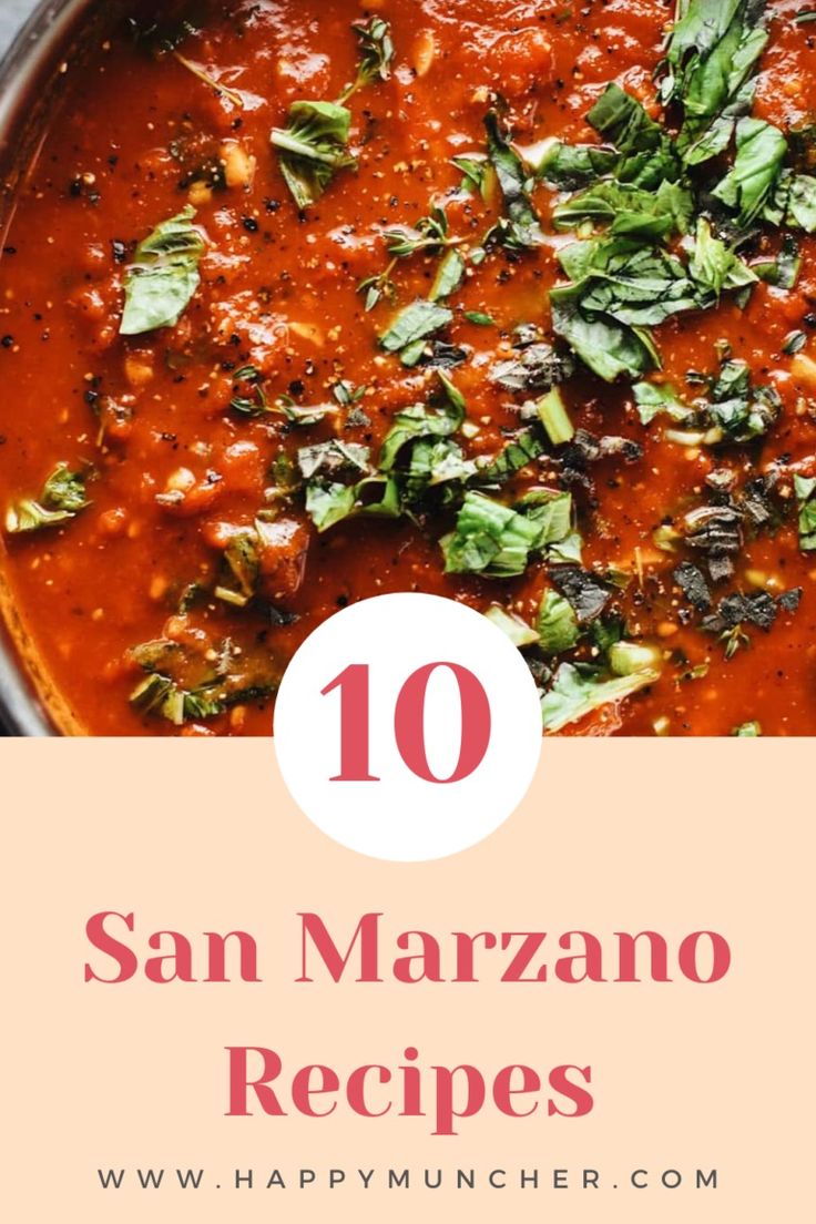 a pan filled with food and the words 10 san maraano recipes