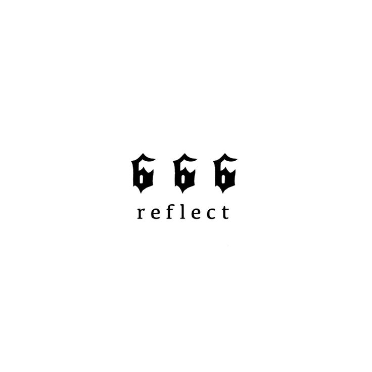 the word reflect written in black ink on a white background with three letters below it