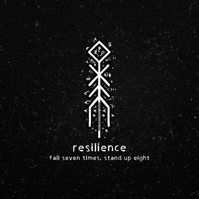 the logo for resilince, an all - seven times stand up eight band