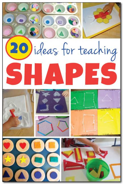 the cover of 20 ideas for teaching shapes