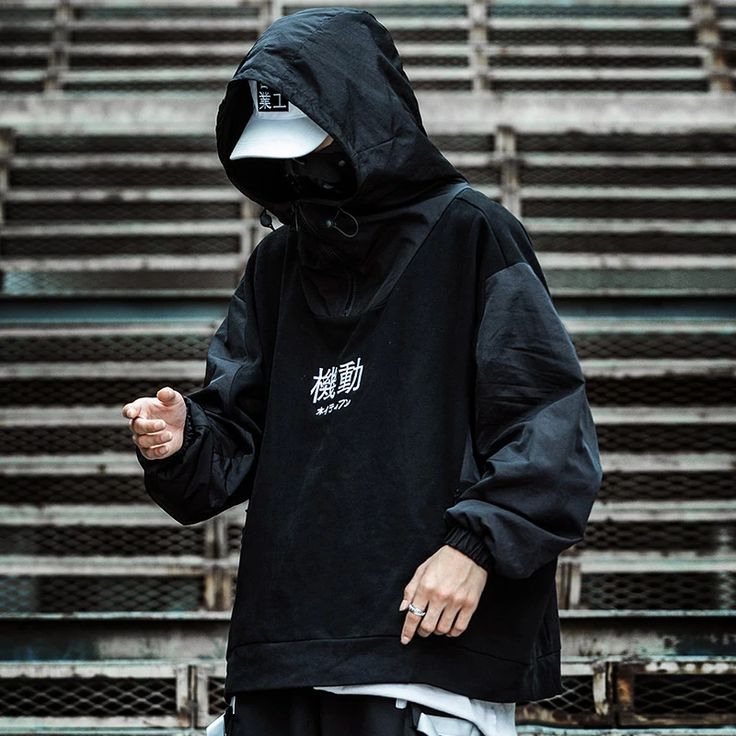 Heavy Industry Hooded Jackets | Darkwear, Techwear Shop Japanese Comic, Skateboard Aesthetic, Japanese Logo, Heavy Industry, Best Poses For Men, Chinese Characters, Mobile Suit, Poses For Men, Quarter Sleeve