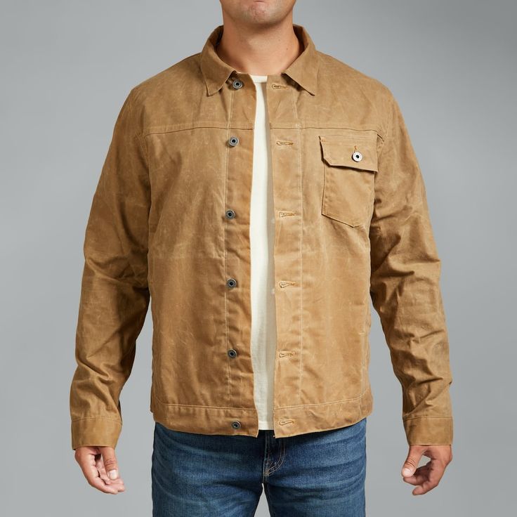 Flint and Tinder Flannel-Lined Waxed Trucker Jacket - Tall - Field Tan | Waxed Jackets | Huckberry Classic Outerwear With Corduroy Collar And Relaxed Fit, Rugged Button-up Outerwear With Pockets, Rugged Outdoor Shacket With Pockets, Urban Outerwear With Corduroy Collar, Rugged Cotton Button-up Outerwear, Rugged Button-up Outerwear With Patch Pockets, Rugged Long Sleeve Utility Jacket With Patch Pockets, Utility Outerwear With Corduroy Collar For Outdoor, Rugged Long Sleeve Outerwear With Button Closure