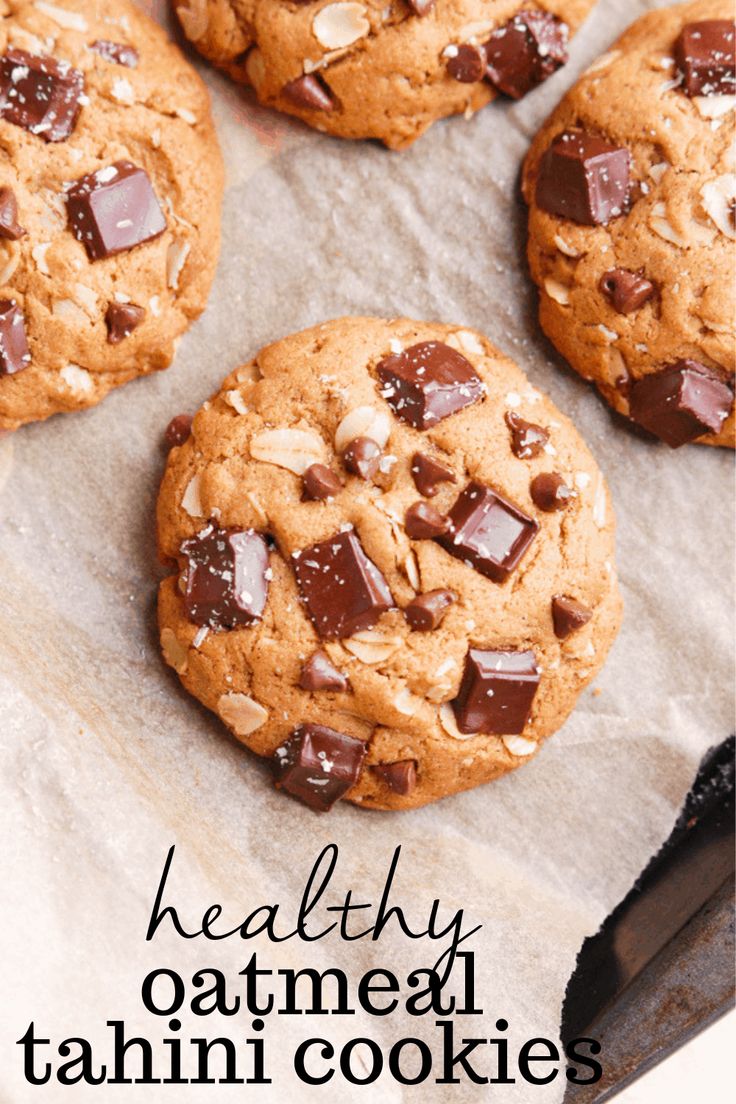 healthy oatmeal tahitii cookies with chocolate chips