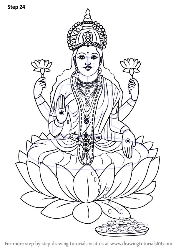 the hindu god sitting on top of a lotus flower with his hands in the air