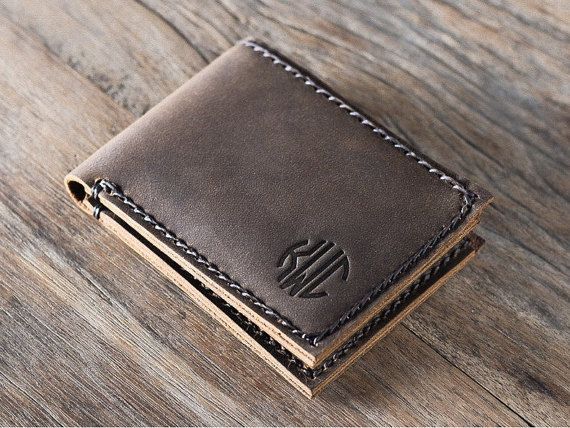 Monogram Wallet PERSONALIZED Gifts for Men Father's by JooJoobs Diy Gifts For Men, Slim Wallet Men, Mens Wallets, Minimalist Leather Wallet, Best Gifts For Him, Slim Leather Wallet, Personalized Gifts For Men, Handmade Wallets, Wallet For Men