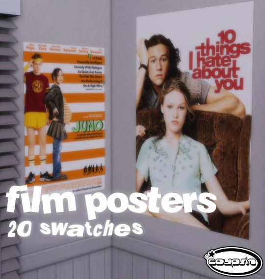 two movie posters are hanging on the wall