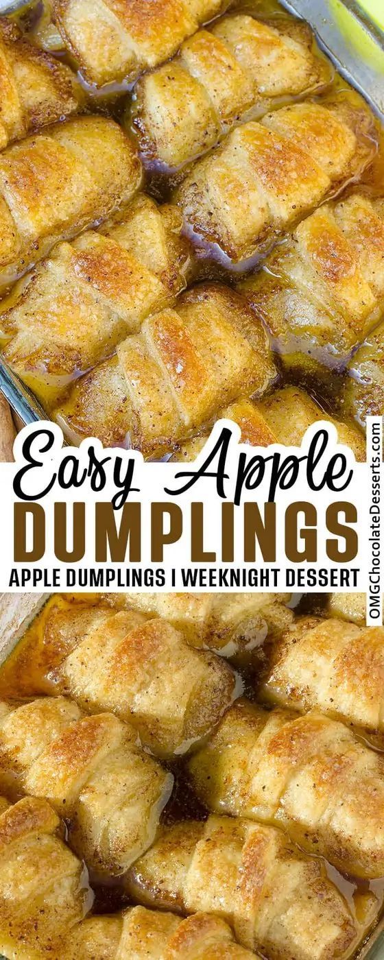 an easy apple dumpling recipe with apples and cinnamon