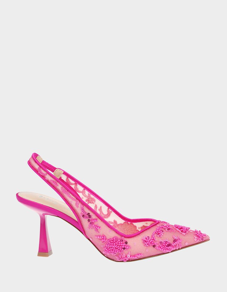 NIKKI FUCHSIA Slingback Heel | Women's Heels – Betsey Johnson Sling Back Heels, Betsey Johnson Shoes, Shoe Inspo, Aesthetic Shoes, 3 Inch Heels, Women's Heels, Pink Heels, Slingback Heel, Pretty Shoes