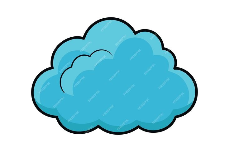 a blue cloud is shown on a white background