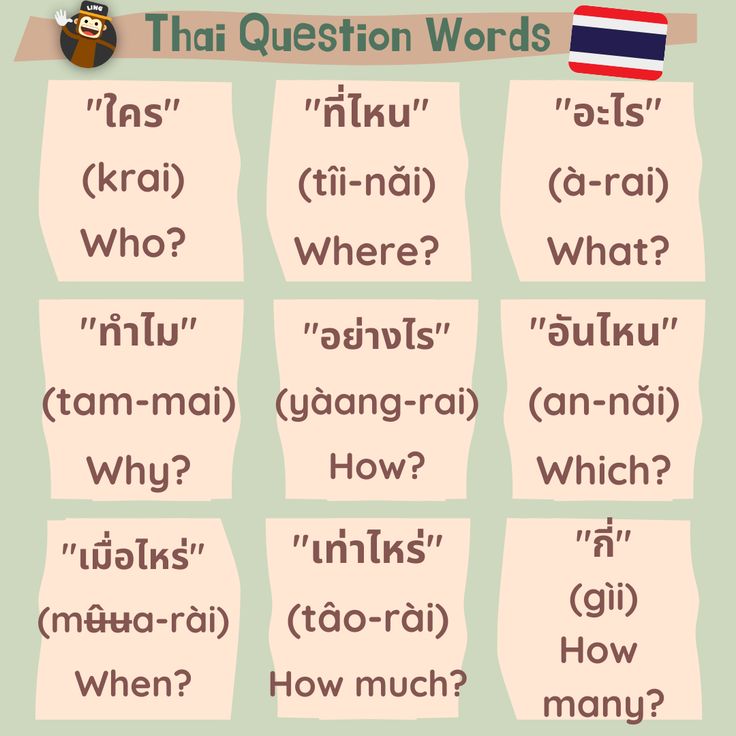 thai words and their meanings are displayed in this screenshoter's handout