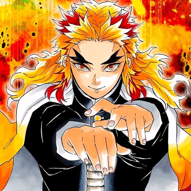 an anime character with blonde hair pointing at something