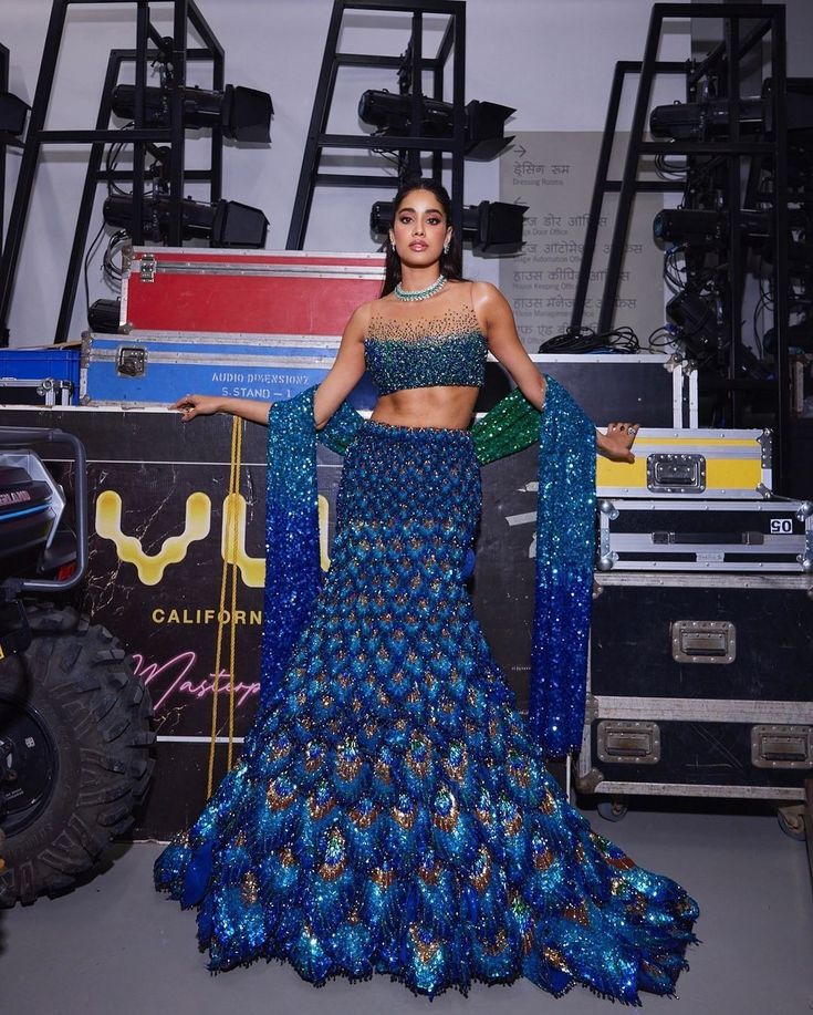 Who Wore What To The Ambani Wedding | WedMeGood Peacock Lehenga, Engagement Lehenga, Gota Patti Saree, Reception Lehenga, Feather Skirt, Janhvi Kapoor, Bridal Mehendi Designs, Bridal Lehenga Red, Saree Gown