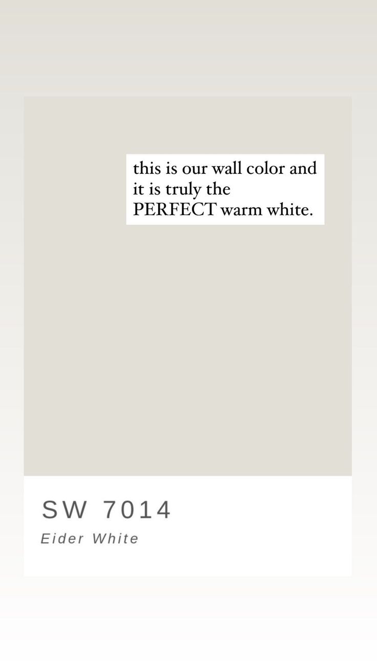 a white wall with the words, this is our well color and it is truly the perfect warm white