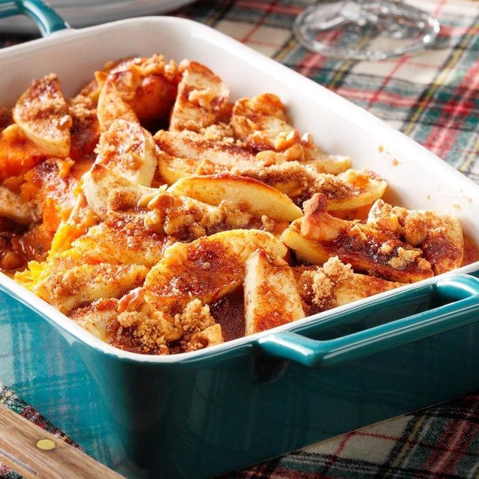 a casserole dish with meat and vegetables in it