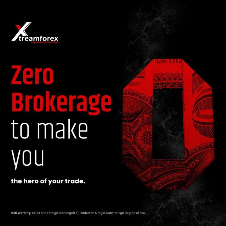 a black and red poster with the words zero brokeage to make you