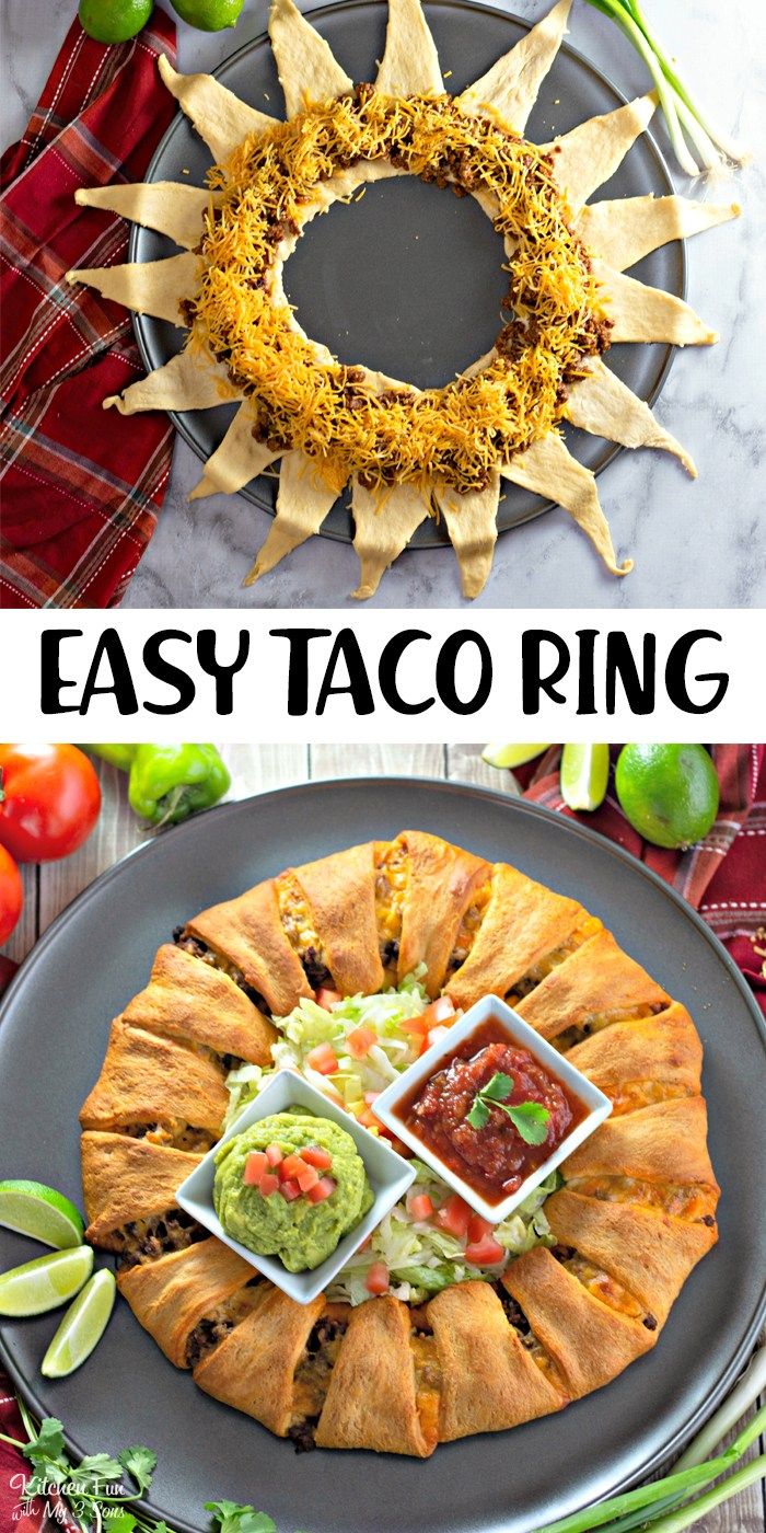 the app shows how to make taco rings with crescent rolls and other appetizers