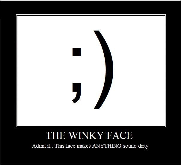 a black and white poster with the words'the winky face'in it