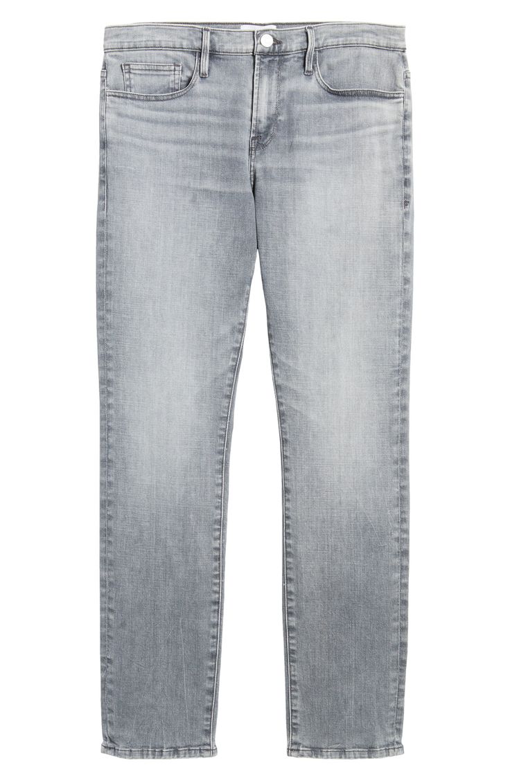 A classic slim-leg cut completes these faded jeans cut from Italian denim with a hint of stretch—a perfect update to your everyday wardrobe. 33" inseam; 13" leg opening; 10" front rise; 15" back rise (size 29) 97% organic cotton, 3% elastane Machine wash, tumble dry Imported Classic Light Wash Cropped Jeans With Straight Hem, Classic Faded Jeans With Five Pockets, Classic Light Wash Straight Cropped Jeans, Classic Faded Mid-rise Cropped Jeans, Classic Straight Light Wash Cropped Jeans, Classic Mid-rise Cropped Jeans In Faded Color, Classic Light Wash Straight Fit Cropped Jeans, Classic Straight Fit Light Wash Cropped Jeans, Classic Faded Jeans With Straight Hem