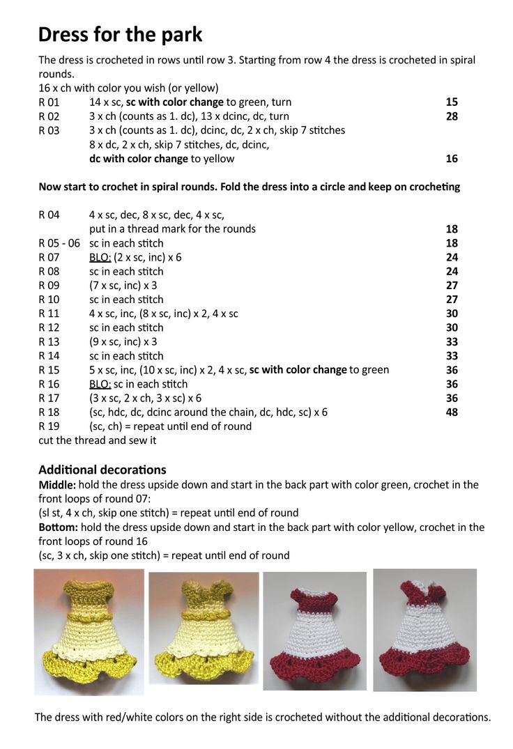 crochet dress for the park instructions