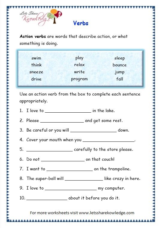 verbs worksheet for kids to practice english speaking and spelling the words in their own language