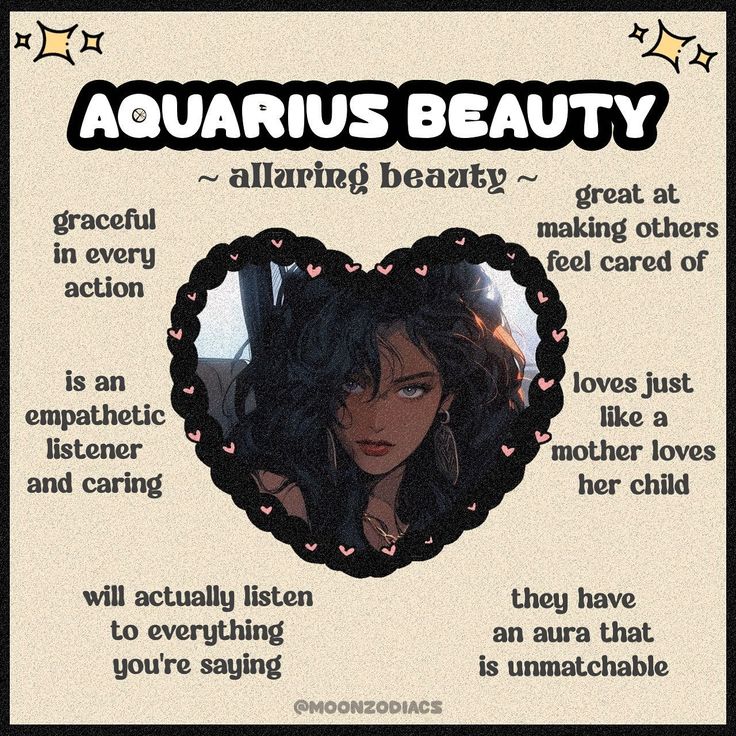 an ad for aquarius beauty with the caption that reads, i am actually listening to