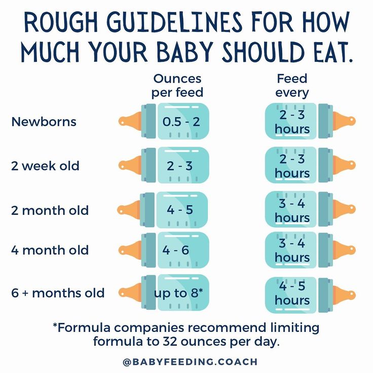 baby feeding guide for how much your baby should eat, with instructions on how to feed