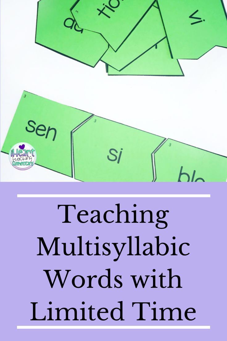 an image of teaching multisyllagic words with the word time in green paper