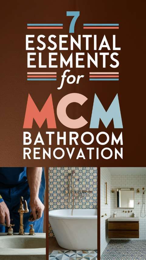 7 Essential Elements for MCM Bathroom Renovation Vintage Mid Century Bathroom, Mcm Bathroom Remodel, Mid Century Modern Bathrooms, Mid Century Toilet, Mcm Bathroom Ideas, Midcentury Bathroom Design, 1960s Bathroom Remodel, Bathroom Mid Century Modern, 70’s Bathroom