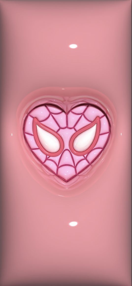 a pink heart shaped object with eyes on it