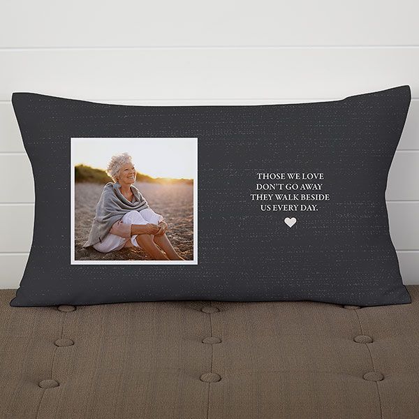 Heaven In Our Home Personalized Lumbar Memorial Pillow - Sympathy Memorial Pillow, Grandma Pillow, Remembering Dad, Beautiful Verses, Burlap Garden Flags, Personalized Throw Pillow, Memory Pillows, In Memory Of Dad, Photo Pillows