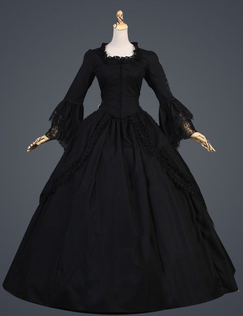 1800s Black Dress, Dark Victorian Dress, 1800s Dresses Victorian, Black Ball Dresses, Oc List, Gown For Party, Black Victorian Dress, Victorian Sleeves, Victorian Dress Gown