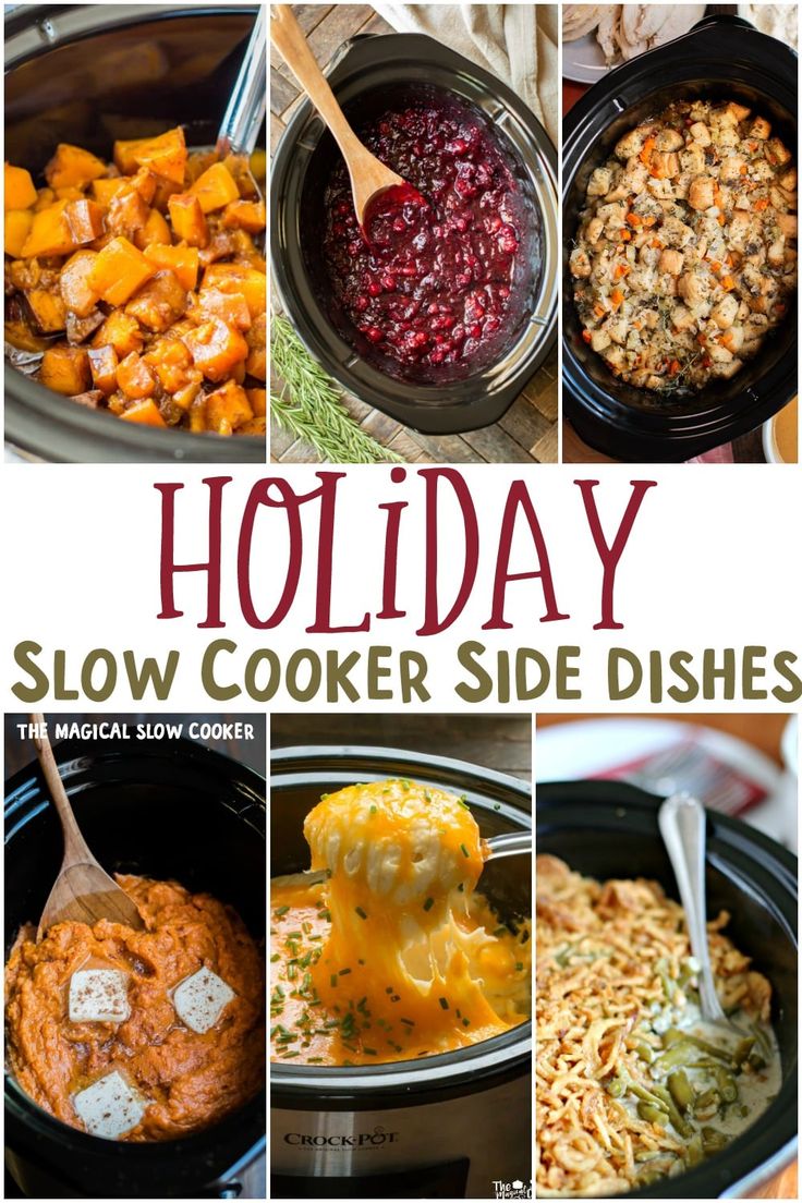 the slow cooker side dishes are ready to be eaten