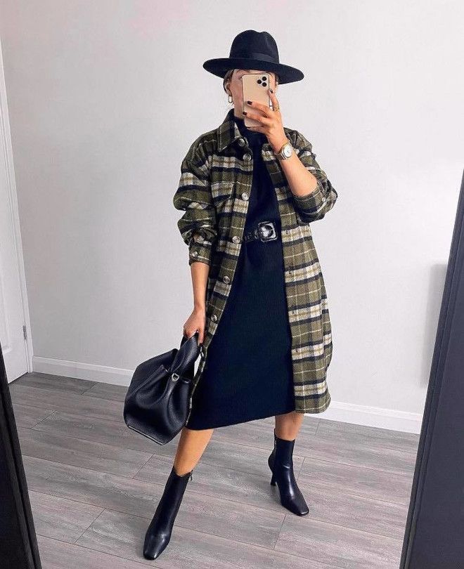 How To Wear A Long Shacket, Long Shacket Outfit Women Winter, Shacket Dress Outfit, Long Plaid Shacket Outfit, Shacket With Dress, Shacket And Dress Outfit, Dress With Shacket, Shacket Outfit Women Winter, How To Style A Shacket