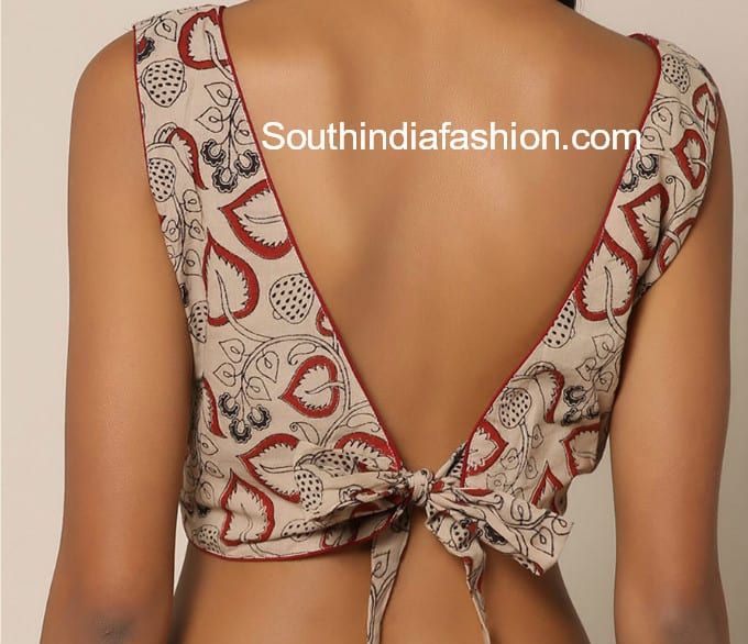 Kalamkari Blouse Designs, Indian Fits, Sleeveless Blouse Designs, Blouse Back Neck, Kalamkari Blouse, Cotton Blouse Design, Blouse Designs Catalogue, Cotton Saree Blouse, Choli Blouse